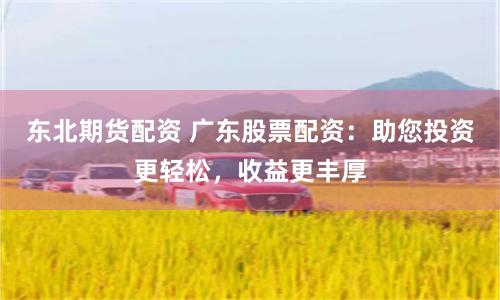东北期货配资 广东股票配资：助您投资更轻松，收益更丰厚